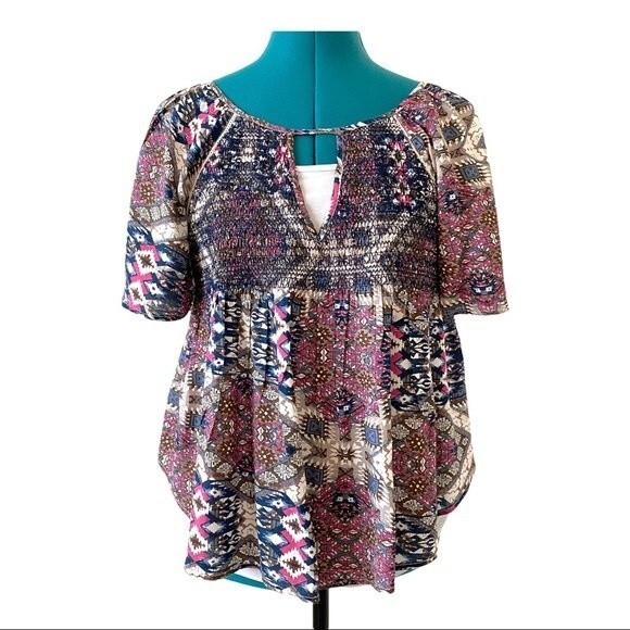 Forever 21 Boho Womens Top size Medium Fit Flare Southwest - Picture 1 of 11